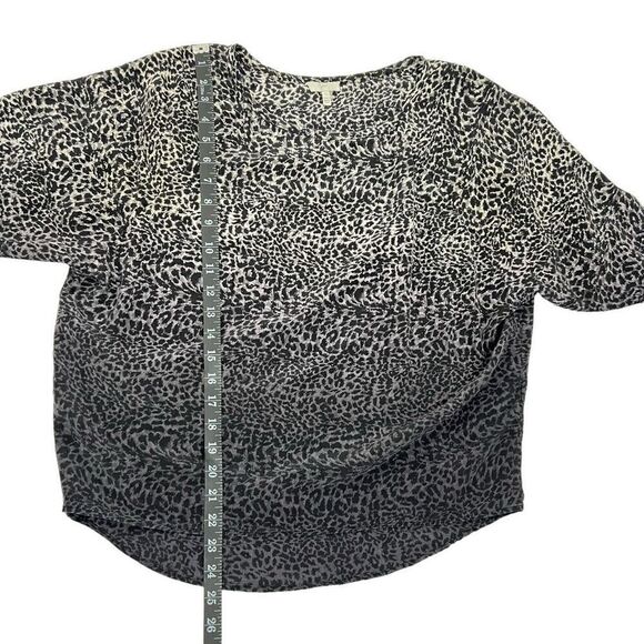 Joie XS Women's Fonda Gray Ombre Silk Leopard Print Dolman Sleeve Blouse Size XS - Picture 9 of 11